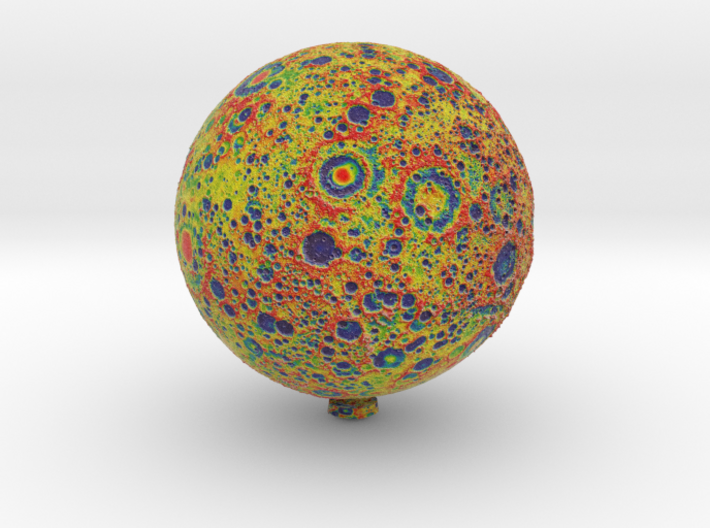 Moon Gravity Gradient Globe (GRAIL dataset) 3d printed 