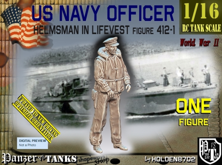 1/16 USN Officer Helmsman 412-1 3d printed