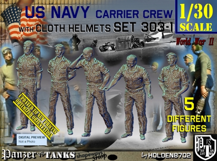 1/30 USN Carrier Deck Crew Set303-1 3d printed