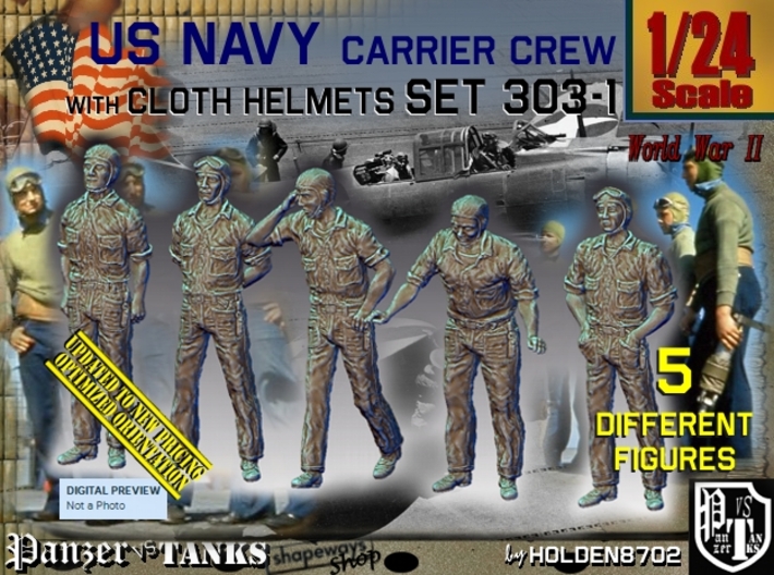 1/24 USN Carrier Deck Crew Set303-1 3d printed