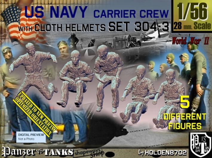 1/56 USN Carrier Deck Crew Set304-3 3d printed