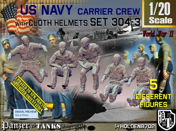 1/20 USN Carrier Deck Crew Set304-3 3d printed