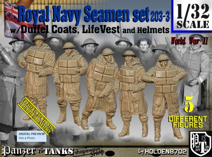1/32 Royal Navy D-Coat+Lifevst Set203-3 3d printed