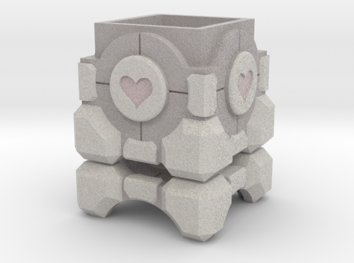 Portal Sandstone Companion Cube Ring Box 3d printed 
