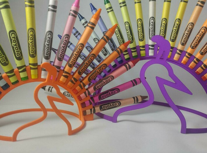 16 Crayon Peacock 3d printed 16 and 24 crayon versions