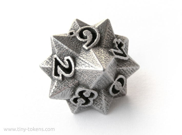 Faceted - D10, ten sided gaming dice 3d printed 