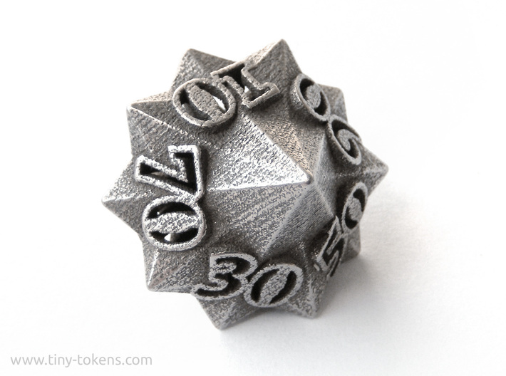 Faceted - 10D10, ten sided gaming dice, D% decader 3d printed 
