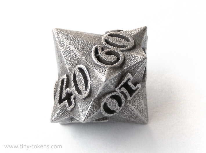 Faceted - 10D10, ten sided gaming dice, D% decader 3d printed 