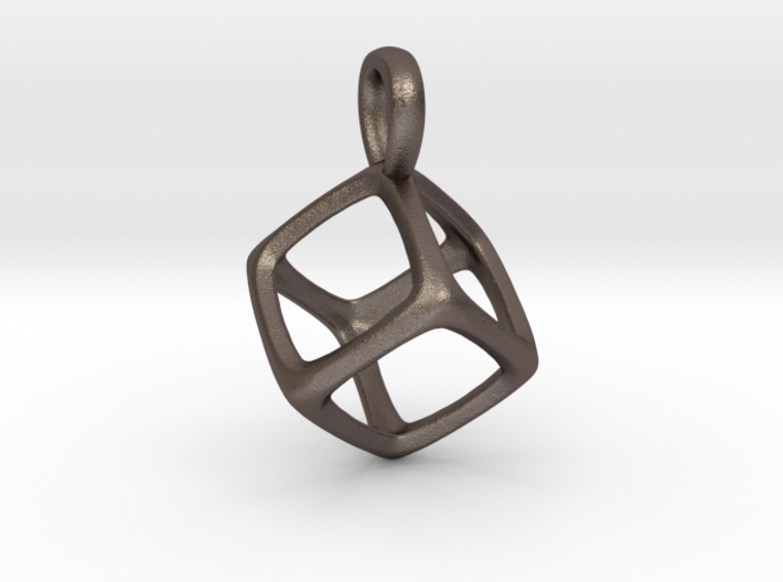 Hexahedron Platonic Solid Pendant 3d printed