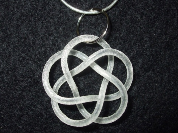 Tubular Torus Knot Pendant 3d printed Tubular (3,5) Torus Knot Pendant Transparent Acrylic