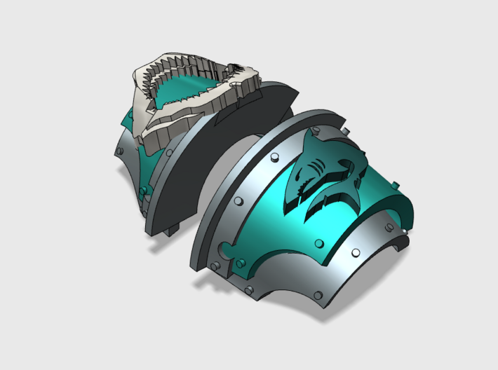 5x Shark &amp; Jaw - T:2a Cataphractii Shoulder Sets 3d printed