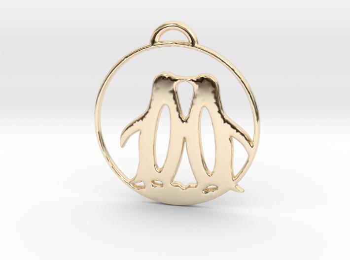 Penguins Kissing Necklace 3d printed