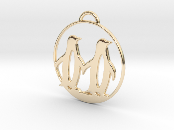 Penguins Couple H Necklace 3d printed
