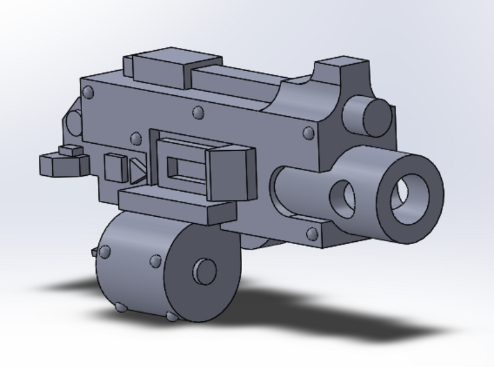 Heavy Machinegun with drum magazine for pintle mou 3d printed