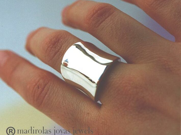 silver PLAIN ring 3d printed 