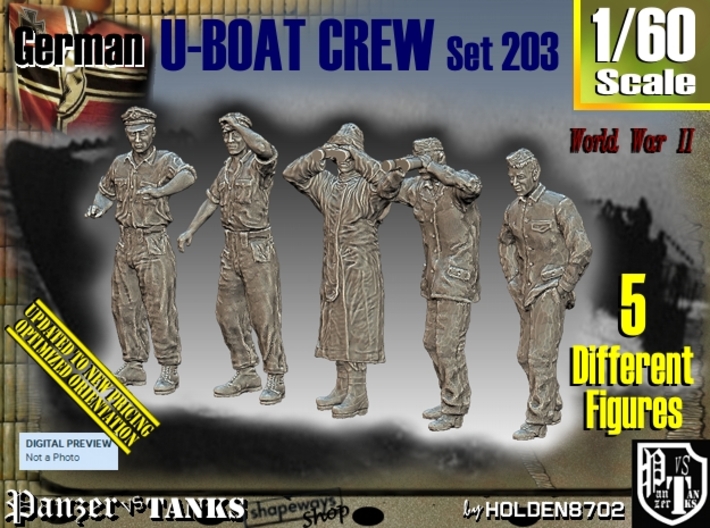 1/60 German U-Boot Crew Set203 3d printed