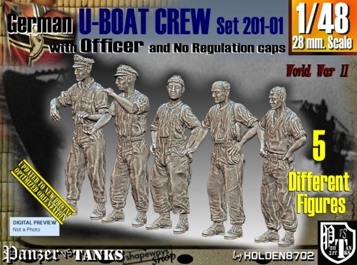 1/48 German U-Boot Crew Set201-01 3d printed