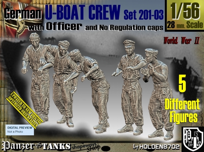 1/56 German U-Boot Crew Set201-03 3d printed