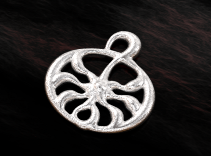 Ancient sun  3d printed raw silver material