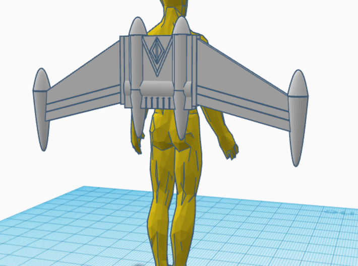 T40x Wings 3d printed Titan Wing on figure
