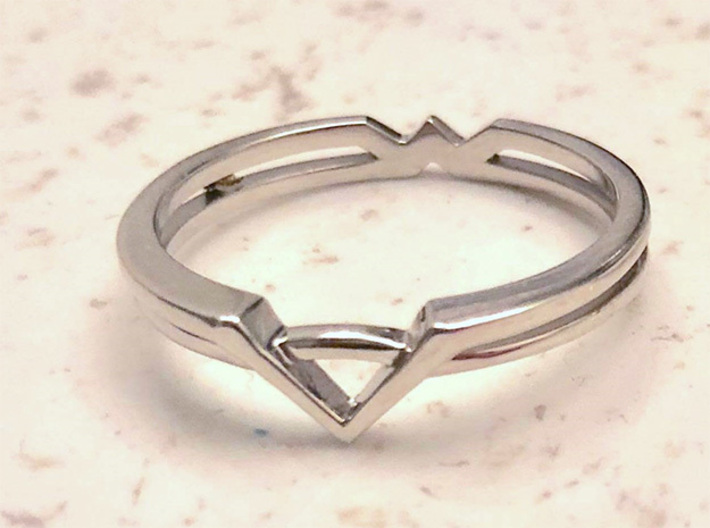 Wonder Woman Theme Ring Size from US 5 to US 11 3d printed White Gold