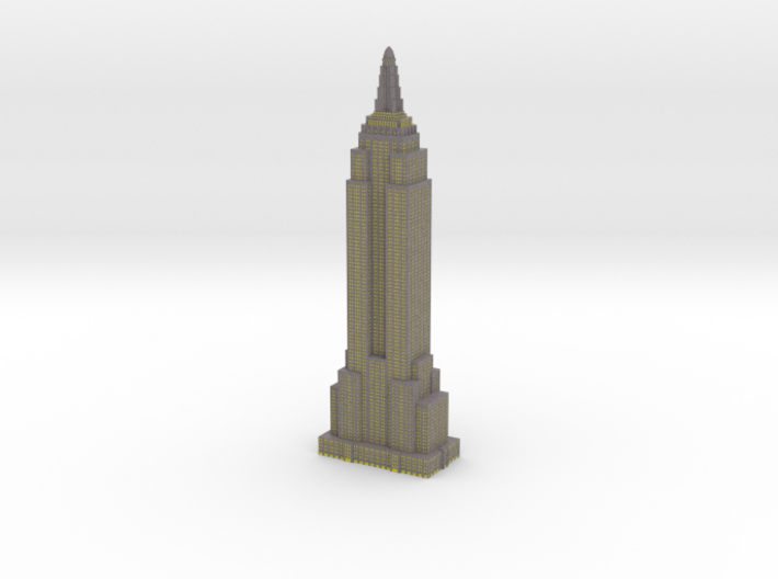 Empire State Building - Gray with Yellow Windows 3d printed