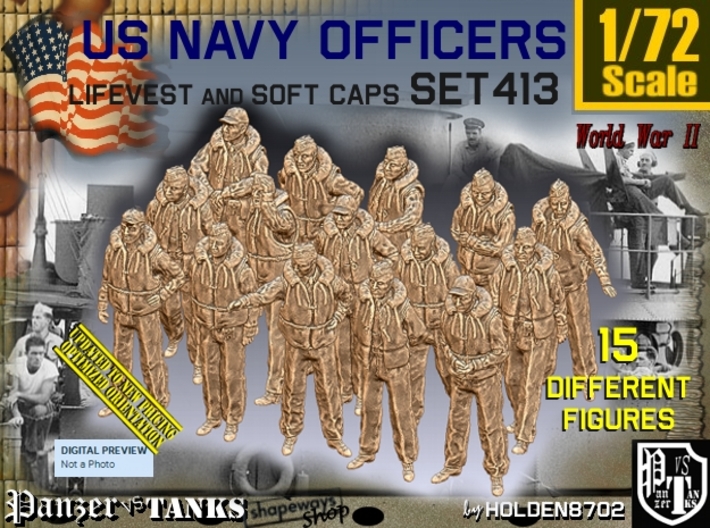 1/72 USN Officers Kapok Set413 3d printed