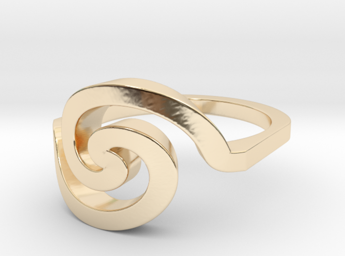 Bold Archimedes Spiral Ring, Size 8 3d printed
