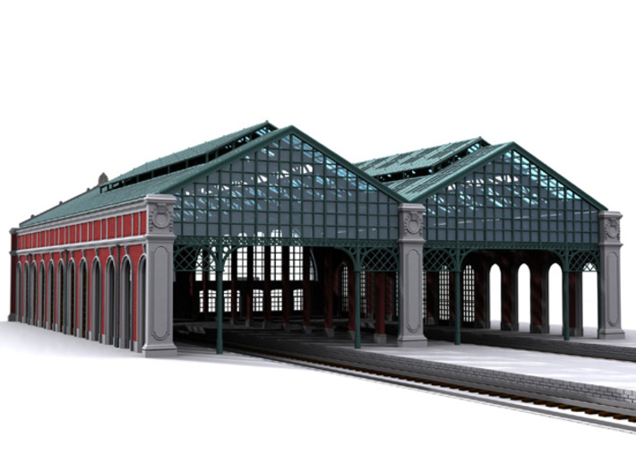 HOGG-Hall01 - Large modular train station 3d printed 