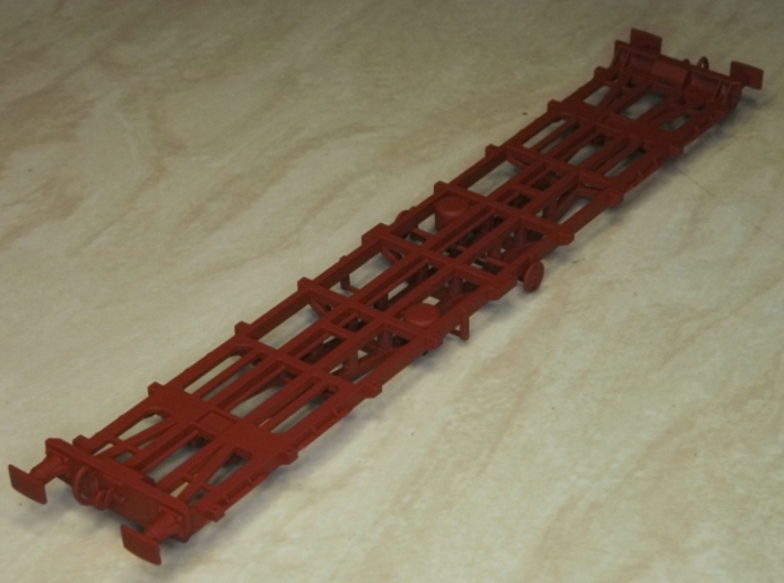 CIE 42ft LY Container Flat Wagon [B-5-B]  3d printed In red primer