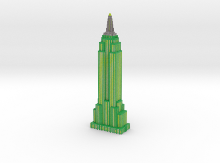 Empire State Building - Green w White windows 3d printed