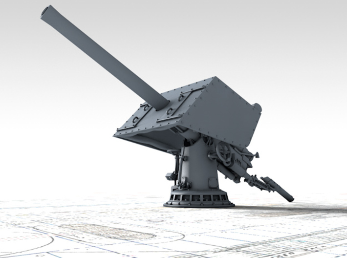 1/72 V&W Class 4"/45 MKV CPII Gun Sights Closed x1 3d printed 3d render showing adjustable elevation