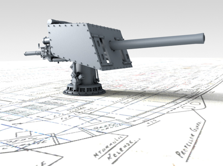 1/200 V & W Class 4"/45 (10.2 cm) MKV CPII Guns x4 3d printed 3d render showing product detail
