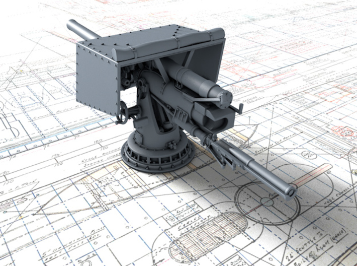 1/192 V&W Class 4"/45 MKV CPII Gun Sight Closed x4 3d printed 3d render showing product detail