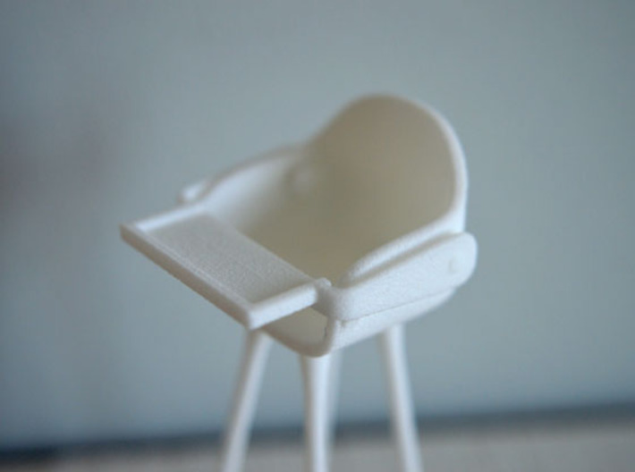 1:12 Highchair complete 1 3d printed 1:12 Kinderstoel 1 - wit