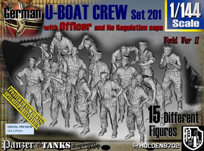 1/144 German U-Boot Crew Set201 3d printed