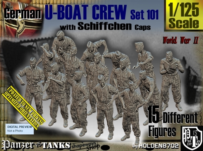 1/125 German U-Boot Crew Set101 3d printed