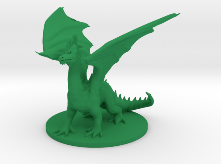 Young Green Dragon - Pose 2 3d printed