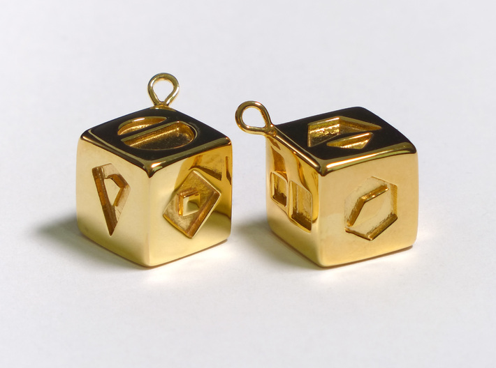 Smuggler's Lucky Sabacc Dice, Han Solo, Star Wars 3d printed 14K Gold Plated