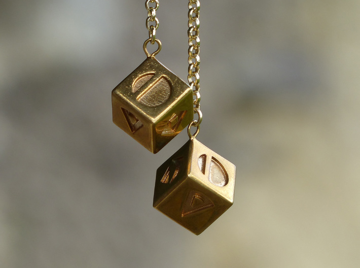 Smuggler's Lucky Sabacc Dice, Han Solo, Star Wars 3d printed Polished brass will age over time, Chain not included