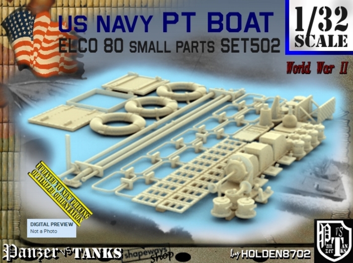 1/32 PT Boat Small Parts Set502 3d printed