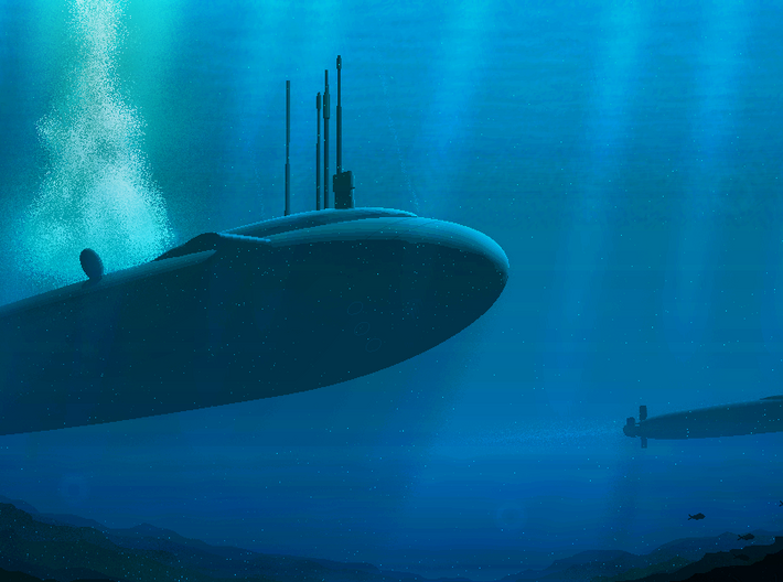 (1/3000) US Navy CONFORM Submarine 3d printed 