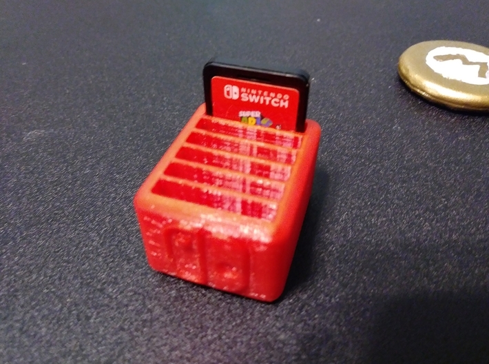 6-Game Nintendo Switch Cartridge Case 3d printed FDM Test Print in use