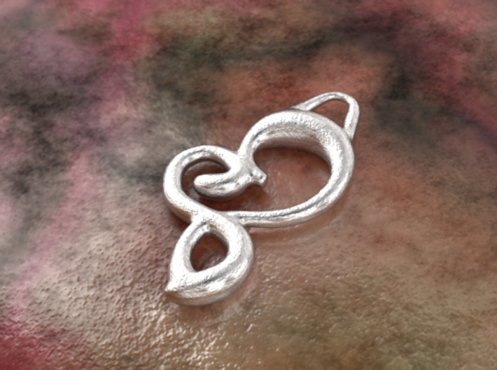 Twisted heart 3d printed raw silver material