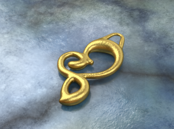 Twisted heart 3d printed brass material