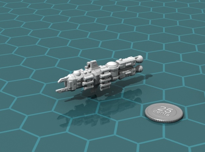MCSF Drone Carrier 3d printed Render of the model, with a virtual quarter for scale.