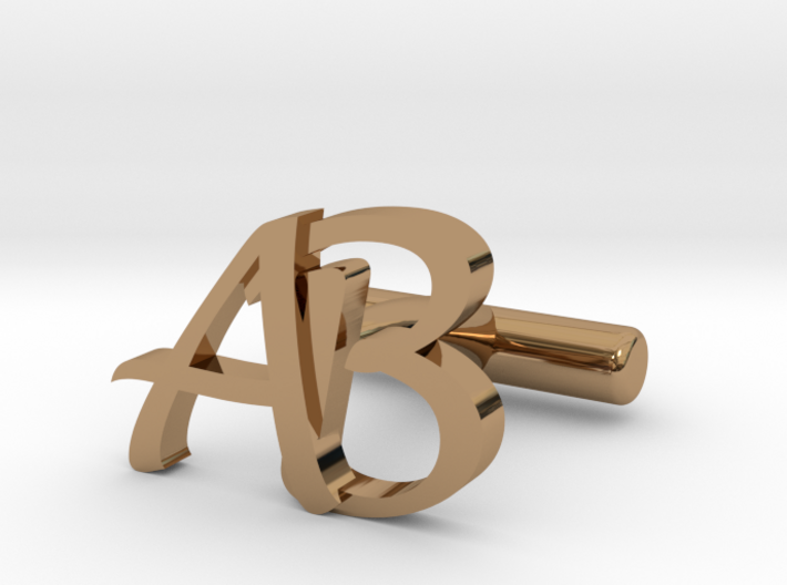 Pair of Cuff link with Initials AB 3d printed