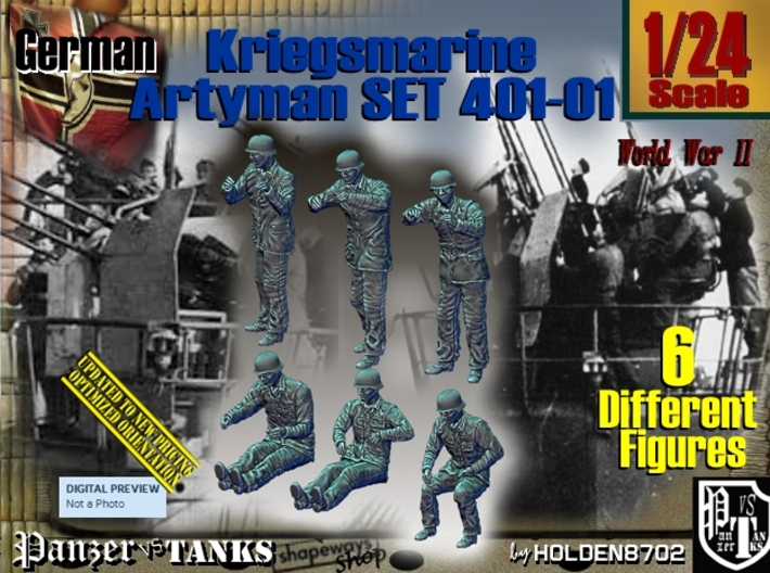 1/24 Kriegsmarine Artyman Set401-01 3d printed