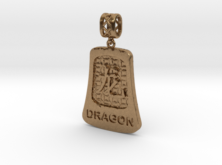 Chinese 12 animals pendant with bail - the dragon 3d printed