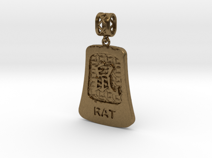 Chinese 12 animals pendant with bail - the rat 3d printed